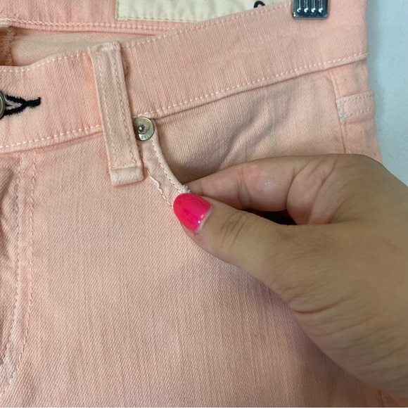 Rag & Bone Mid Rise Distressed Skinny Jeans in Washed Baby Pink Size 26 - Picture 4 of 16